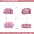 LH6834 - Miss Lulu Quilted Heart and Chevron Cross Body and Bum Bag - Iridescent Pink